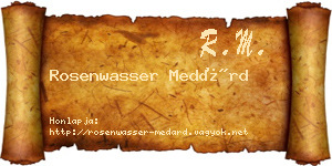 Rosenwasser Medárd névjegykártya